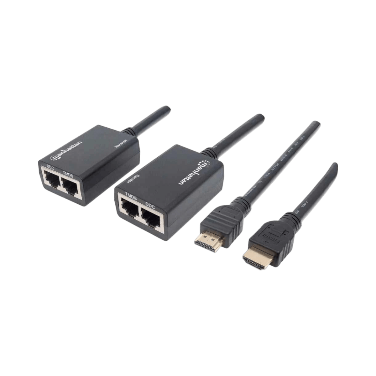 Kits Extensores, Convertidores , Divisores, HDMI, VGA, DVIMANHATTAN207386Extensor HDMI 30m (98ft) por Cat5e Cat6 Full HD 1080p Cables Integrados Manhattan 207386 - SILYMX