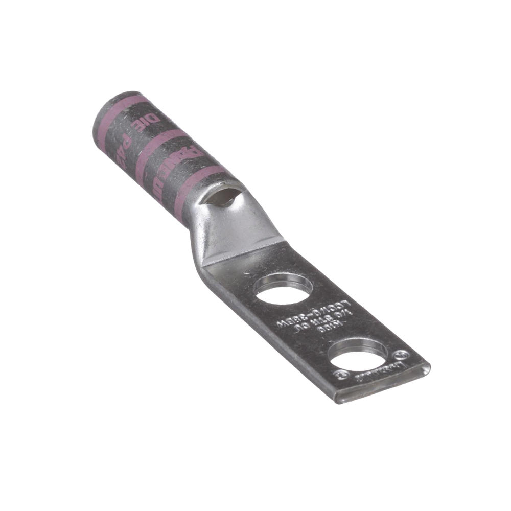 Terminal De Compresión De Barril Largo De Dos Orificios De 3/8 Para Cable 1/0 Awg Espacios Entre Orificios De 1 In LCC1/0-38DW-X - SILYMX