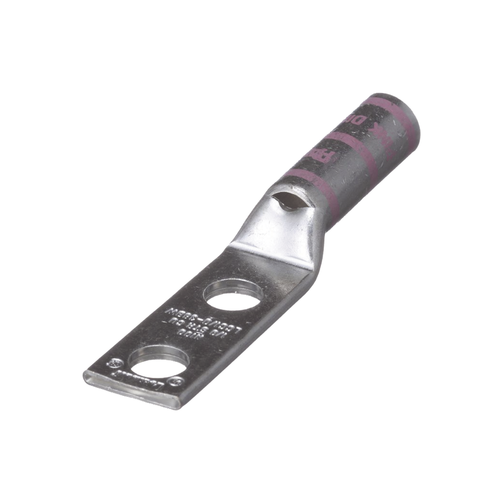 Terminal De Compresión De Barril Largo De Dos Orificios De 3/8 Para Cable 1/0 Awg Espacios Entre Orificios De 1 In LCC1/0-38DW-X - SILYMX