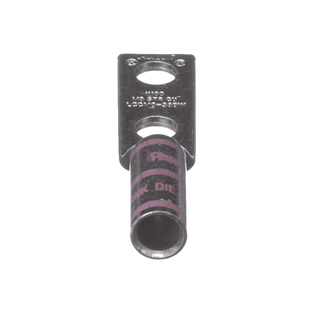 Terminal De Compresión De Barril Largo De Dos Orificios De 3/8 Para Cable 1/0 Awg Espacios Entre Orificios De 1 In LCC1/0-38DW-X - SILYMX