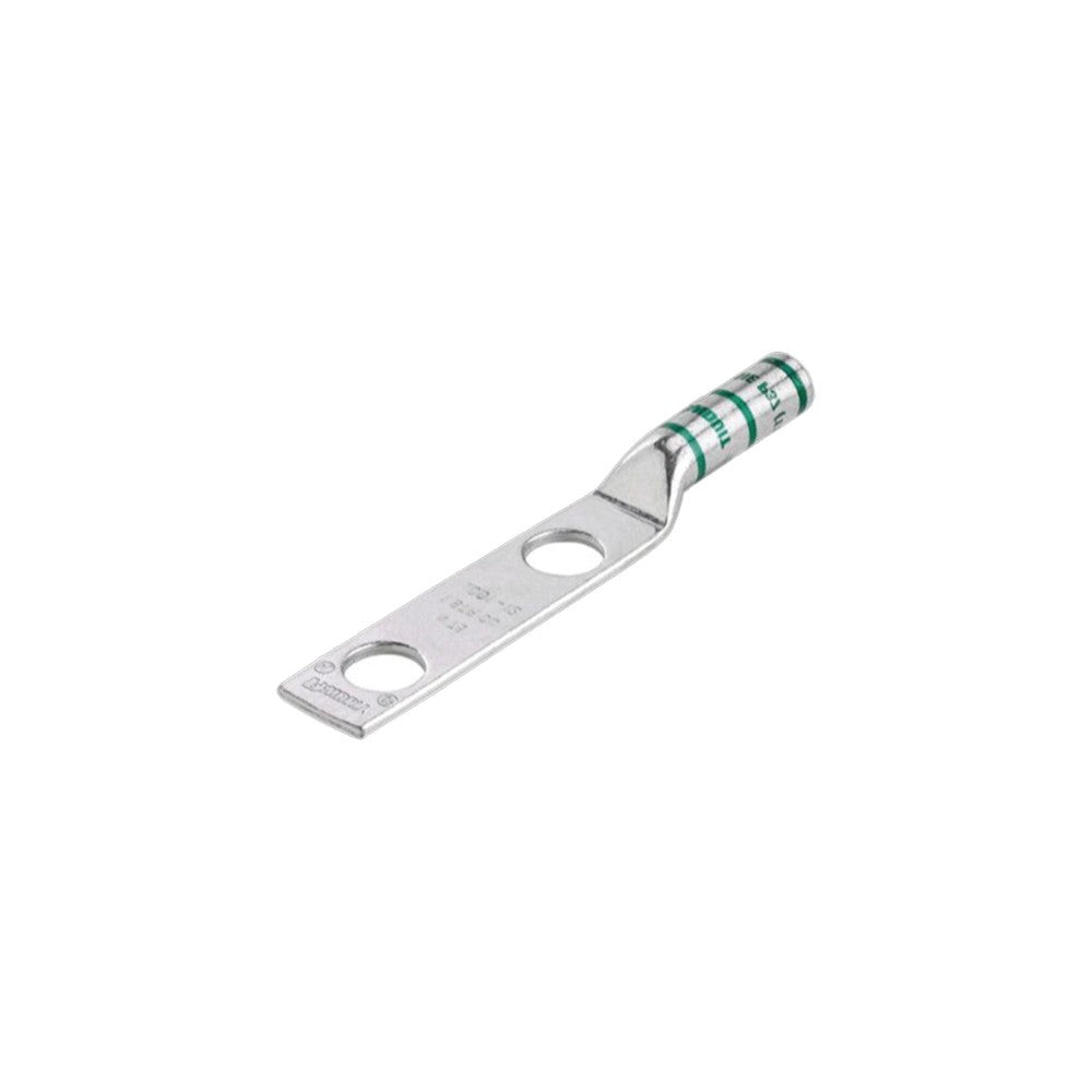 Terminal de Compresión Pan-Lug de Barril Largo de Dos Orificios para Cable 6 AWG LCC6-12-L - SILYMX