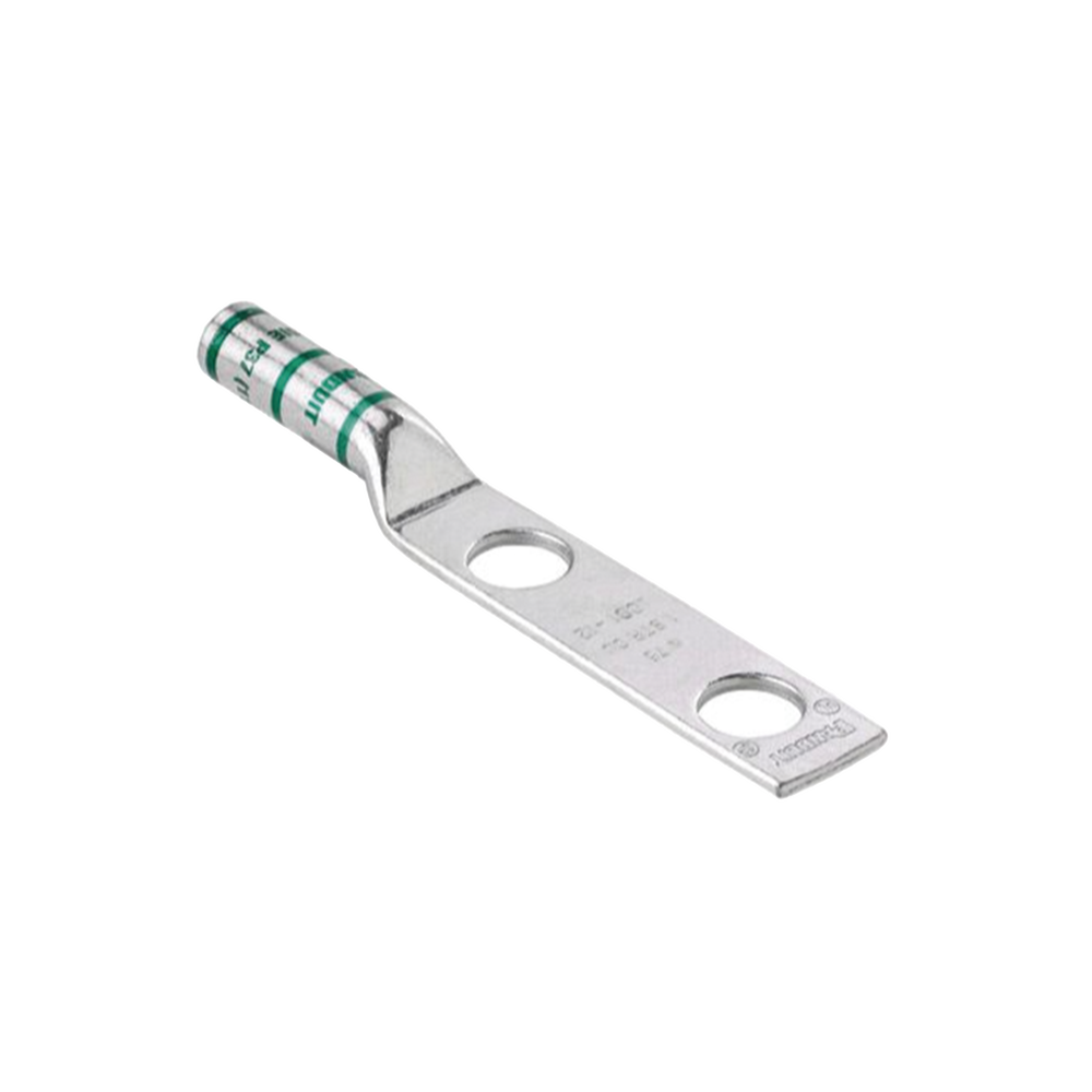 Terminal de Compresión Pan-Lug de Barril Largo de Dos Orificios para Cable 6 AWG LCC6-12-L - SILYMX