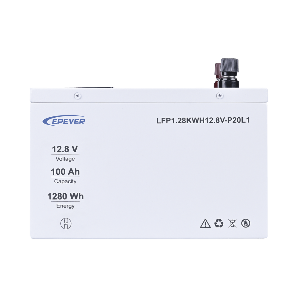 Batería de Litio LiFePO4 12.8Vcc 100Ah 1.28KwH Pantalla LCD para Monitoreo Local Carcasa Metálica LFP100EP128 - SILYMX