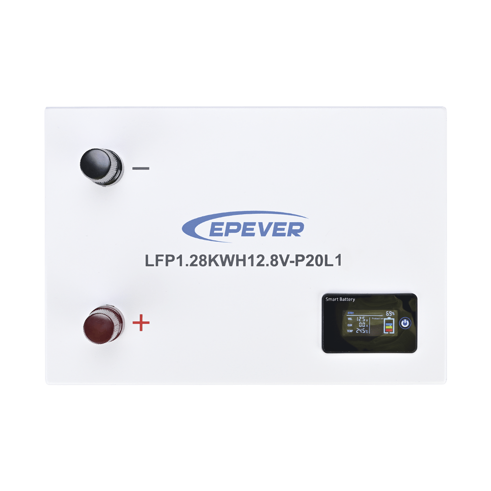 Batería de Litio LiFePO4 12.8Vcc 100Ah 1.28KwH Pantalla LCD para Monitoreo Local Carcasa Metálica LFP100EP128 - SILYMX