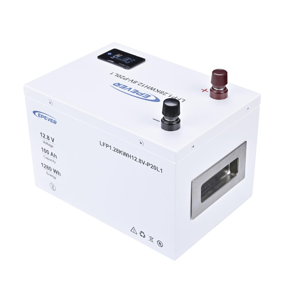 Batería de Litio LiFePO4 12.8Vcc 100Ah 1.28KwH Pantalla LCD para Monitoreo Local Carcasa Metálica LFP100EP128 - SILYMX