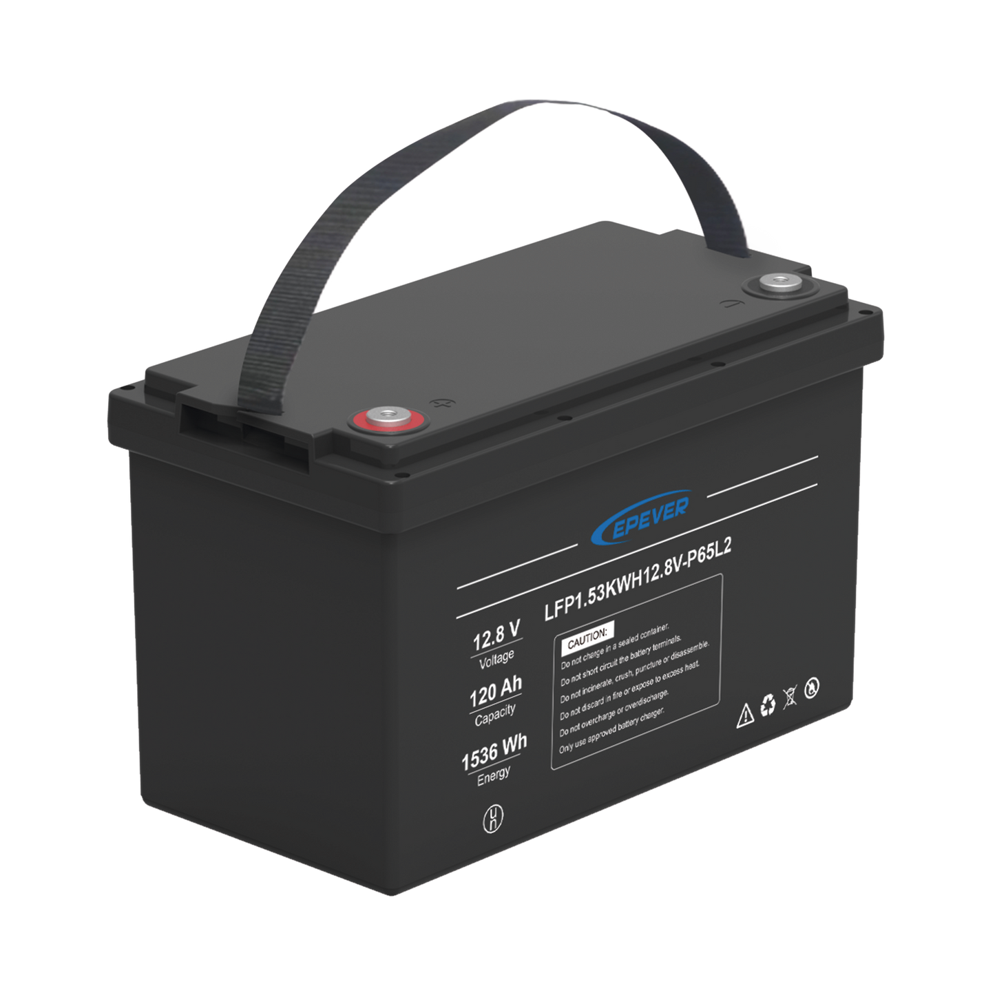 Batería de Litio LiFePO4 Ciclo Profundo 12.8Vcc 120 Ah 1.53Kwh para Exterior Libre de Mantenimiento EPEVER LFP120EP12.8 - SILYMX