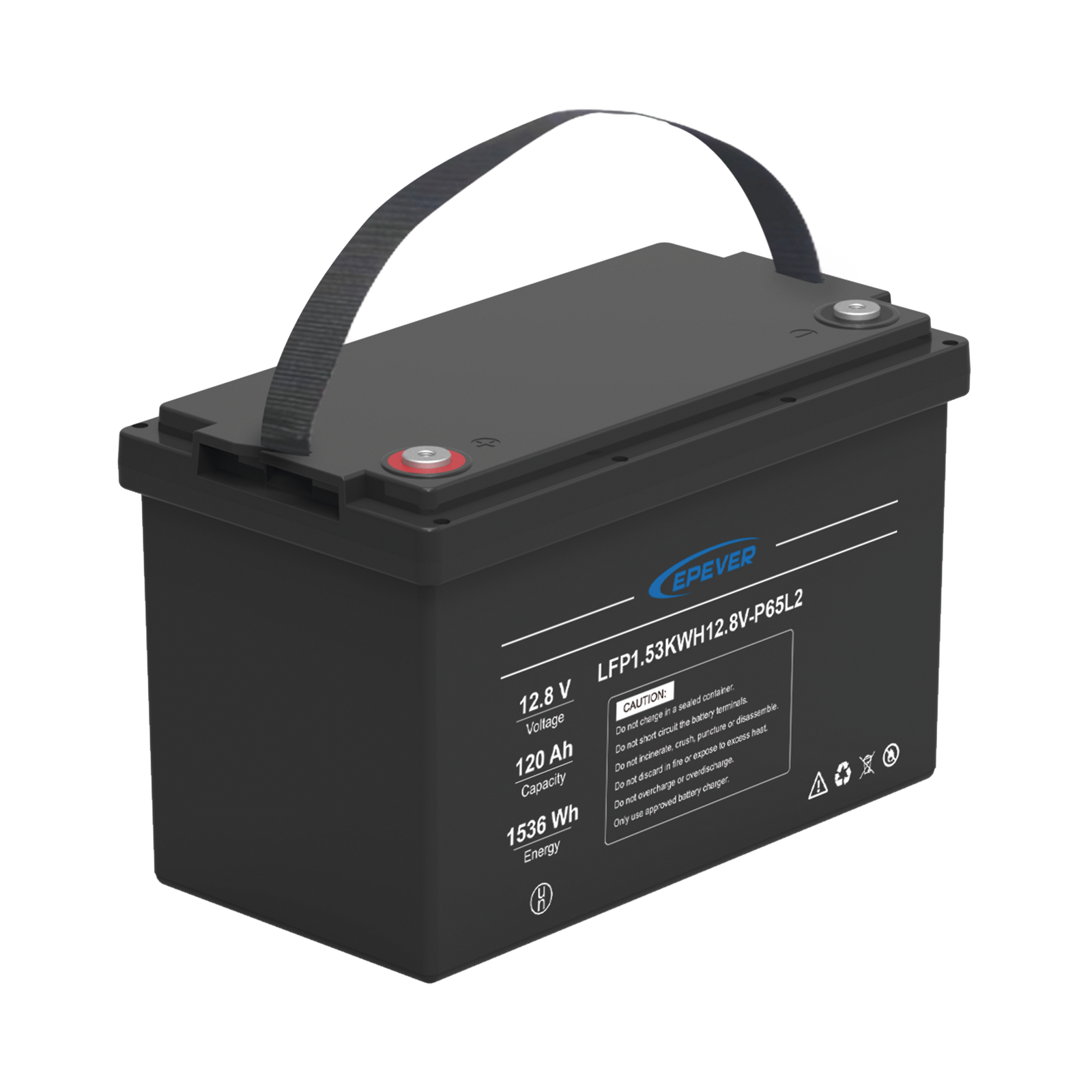 Batería de Litio LiFePO4 Ciclo Profundo 12.8Vcc 120 Ah 1.53Kwh para Exterior Libre de Mantenimiento EPEVER LFP120EP12.8 - SILYMX