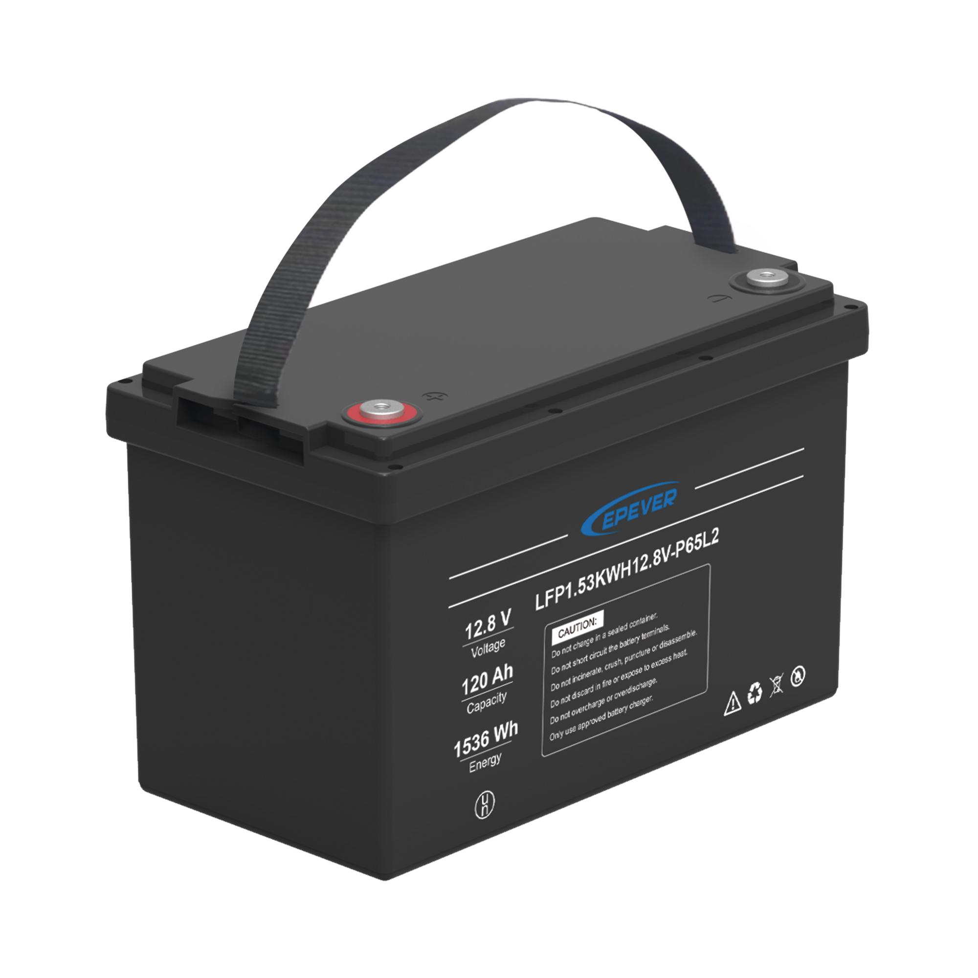 Batería de Litio LiFePO4 Ciclo Profundo 12.8Vcc 120 Ah 1.53Kwh para Exterior Libre de Mantenimiento EPEVER LFP120EP12.8 - SILYMX