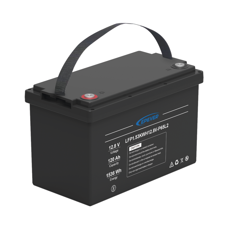 Batería de Litio LiFePO4 Ciclo Profundo 12.8Vcc 120 Ah 1.53Kwh para Exterior Libre de Mantenimiento EPEVER LFP120EP12.8