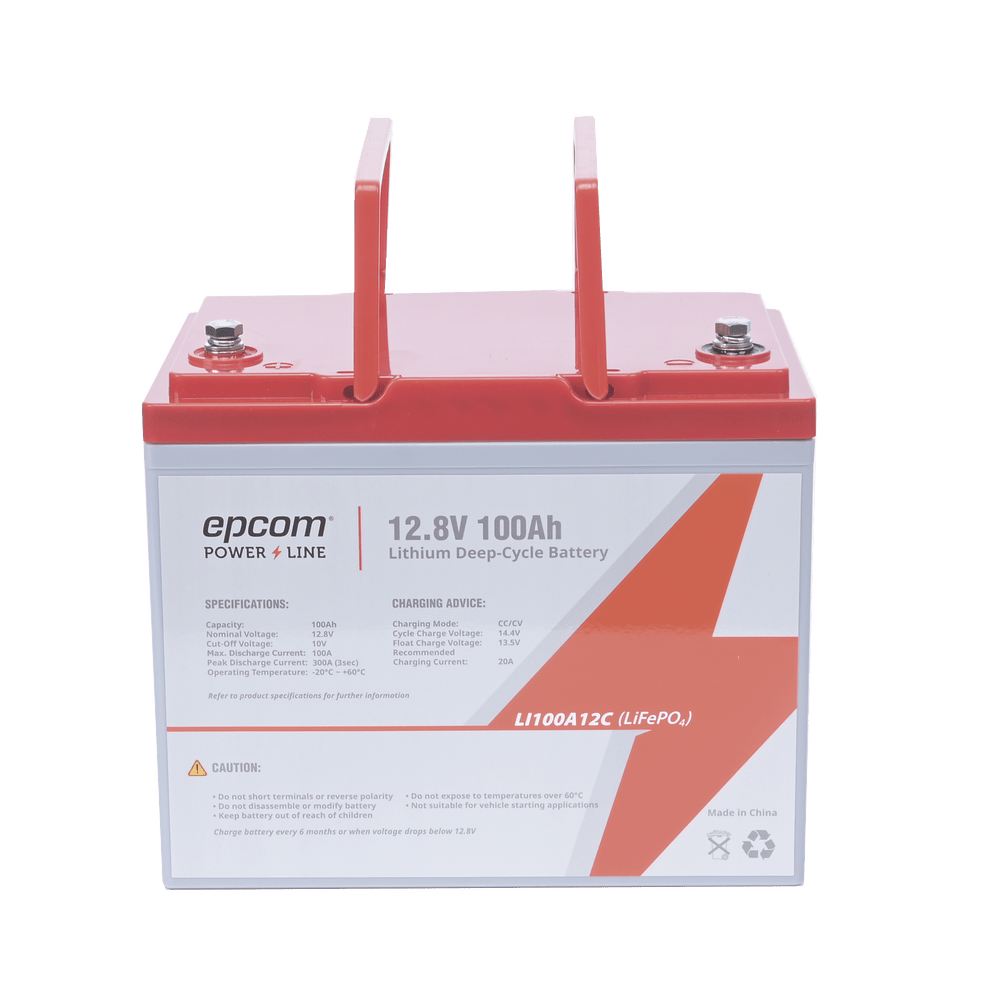 Batería de Litio Ciclo Profundo 12.8 Vcc 100Ah (LiFePO4 de Celdas Cilíndricas) Válvula de Alivio Solar Marina Máximo 100 A de Descarga LI100A12CV - SILYMX