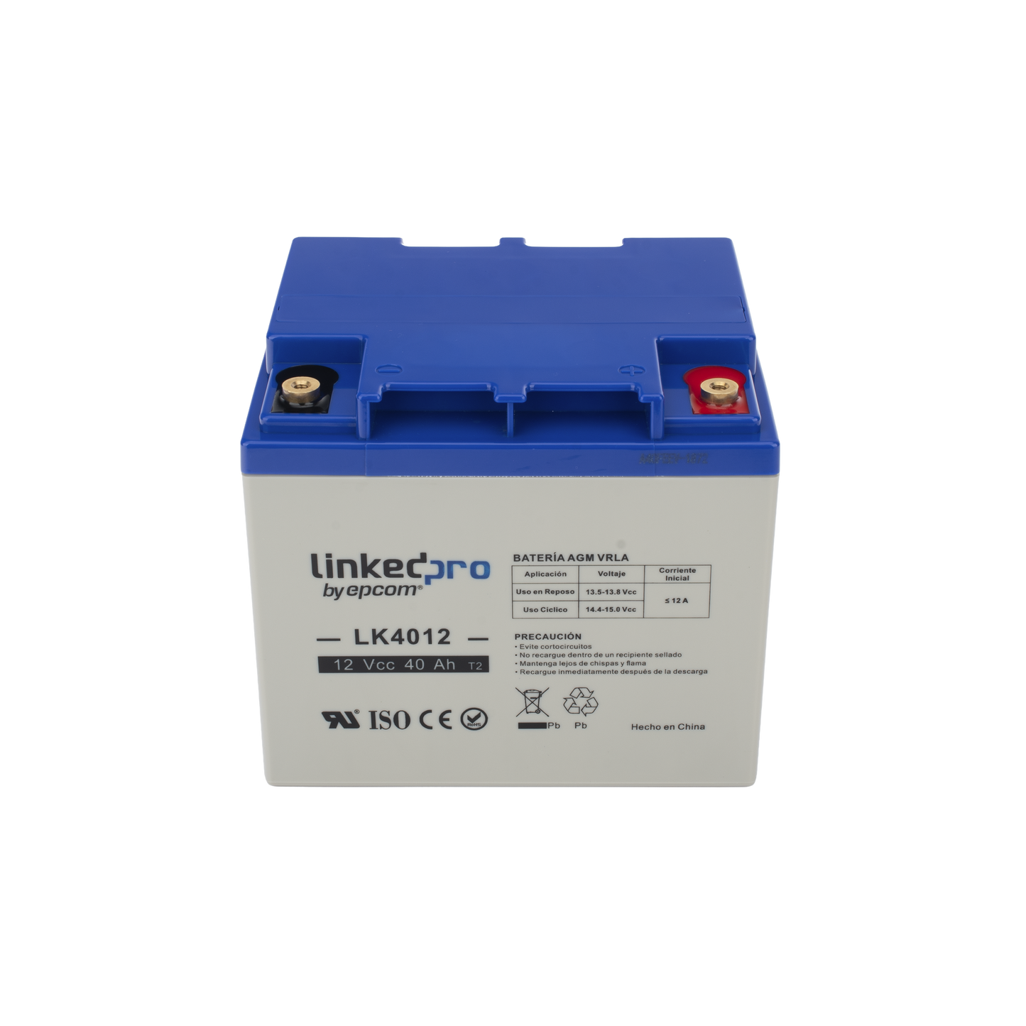 Batería 12 V 40 Ah UL AGM Terminales T2 LINKEDPRO BY EPCOM LK4012