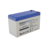 Batería 12 V 7 Ah UL AGM Vida útil promedio 5 años Uso en equipo electrónico Alarmas de Intrusión Incendio Control de acceso Video Vigilancia Terminales F1 ( Incluye adaptador F2 ) LINKEDPRO BY EPCOM LK712
