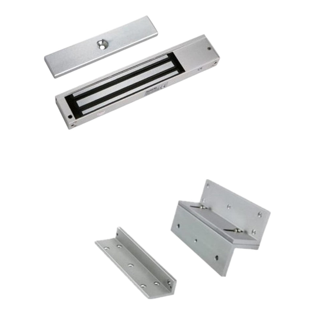 Paquete de contrachapa magnética con indicador LED de 200 kg, cuenta con entradas para conexión de sensor de puerta  voltaje de 12VDC incluye soporte LM200ZL en ZL para instalación LM2805 + LMB280ZL - SILYMX