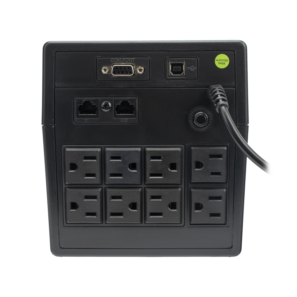 UPS 1000VA/600 W Línea Interactiva 120Vca 6 tomas 5-15R (4 Respaldadas) Regulación de Voltaje Protección RJ45 - SILYMX