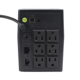UPS 600VA/360 W Línea Interactiva 6 Contactos 5-15R (4 Respaldadas) Regulación de Voltaje Protección RJ45 - SILYMX