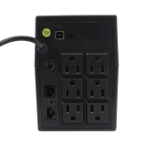 UPS 600VA/360 W Pantalla LCD Línea Interactiva 120Vca 6 tomas 5-15R (4 Respaldadas) Regulación de Voltaje Protección RJ45 - SILYMX