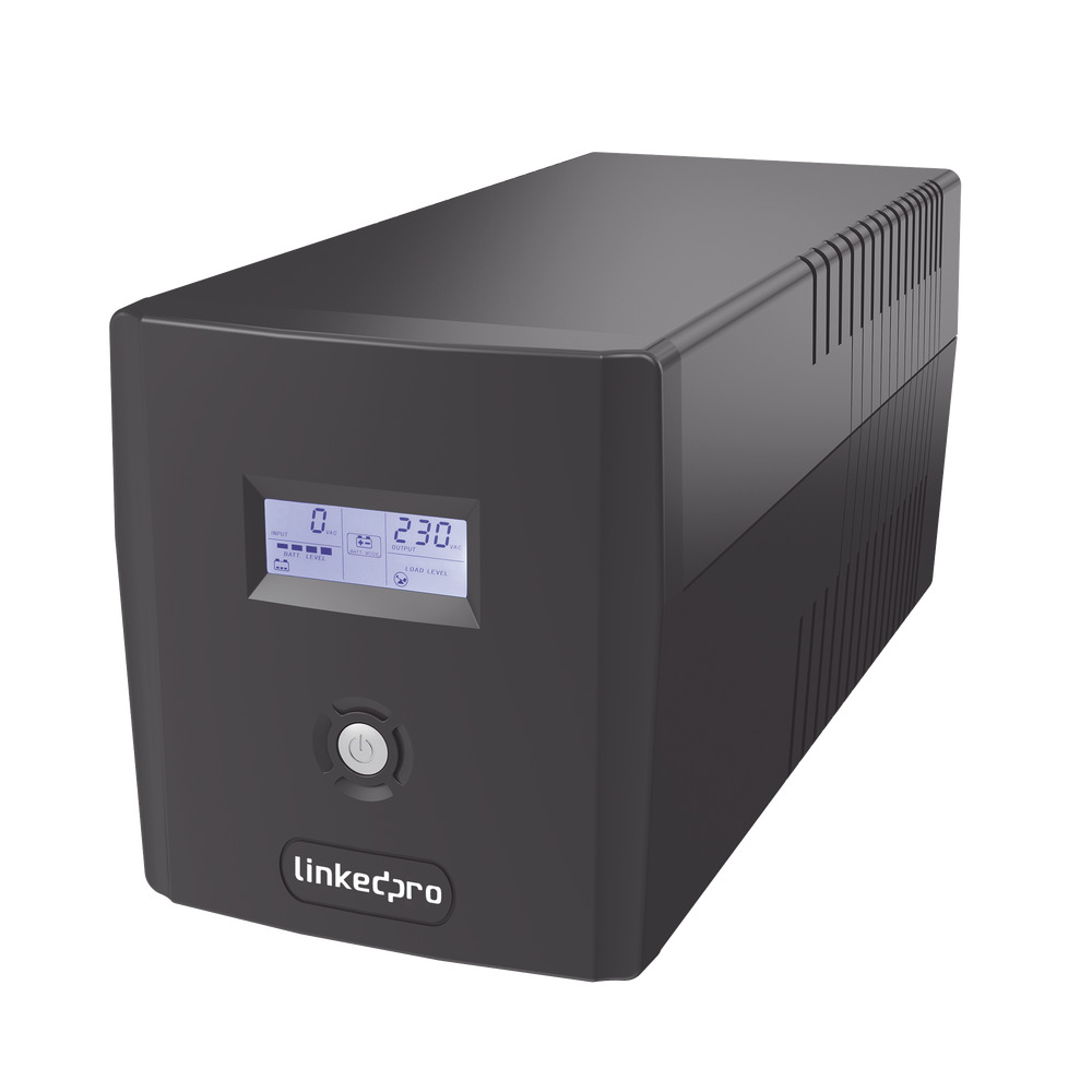 UPS 600VA/360 W Pantalla LCD Línea Interactiva 120Vca 6 tomas 5-15R (4 Respaldadas) Regulación de Voltaje Protección RJ45 - SILYMX