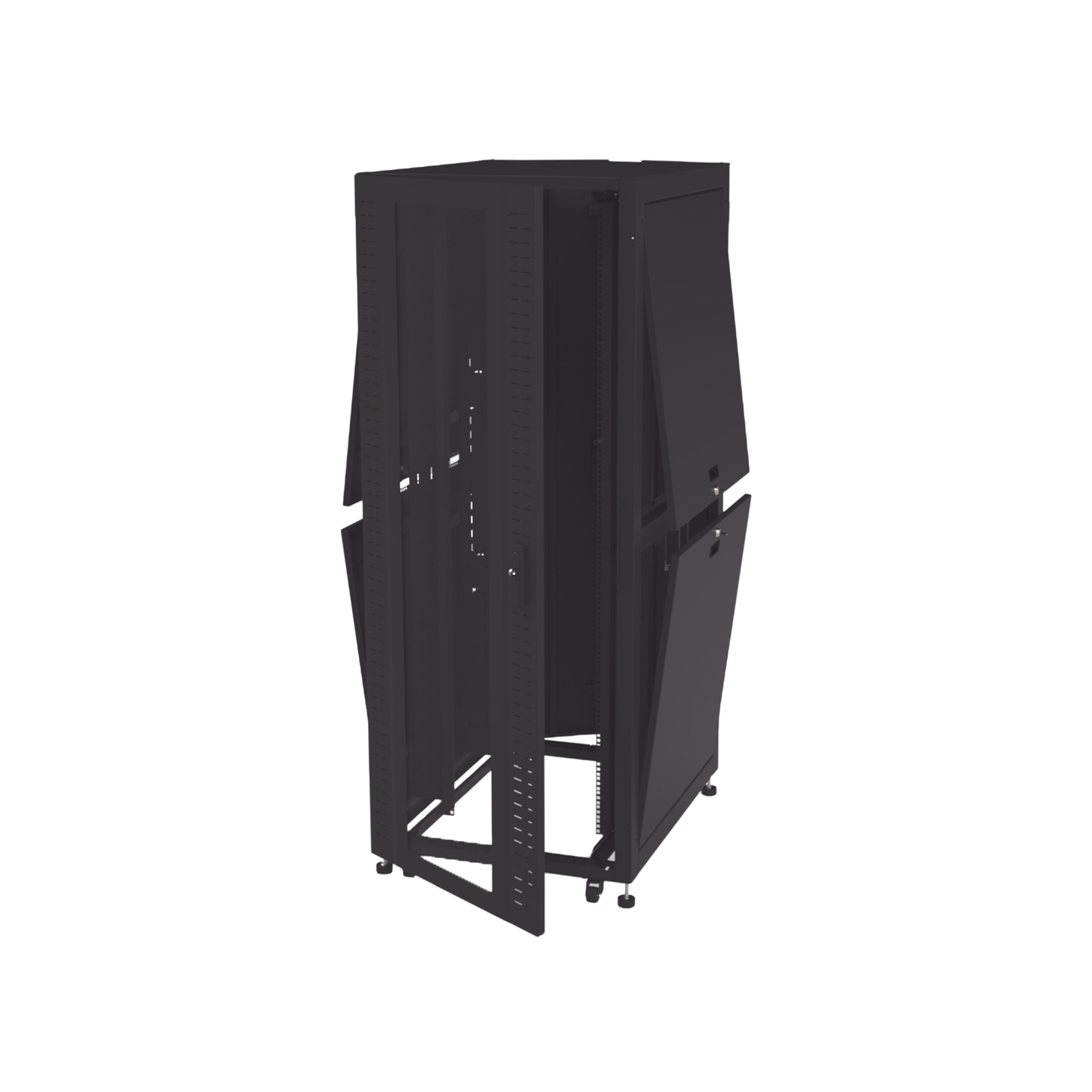 Gabinete para Telecomunicaciones Rack Estándar de 19", 42UR, 800 mm Ancho x 1000 mm Profundidad. Fabricado en Acero LP-80100-42UR2 - SILYMX