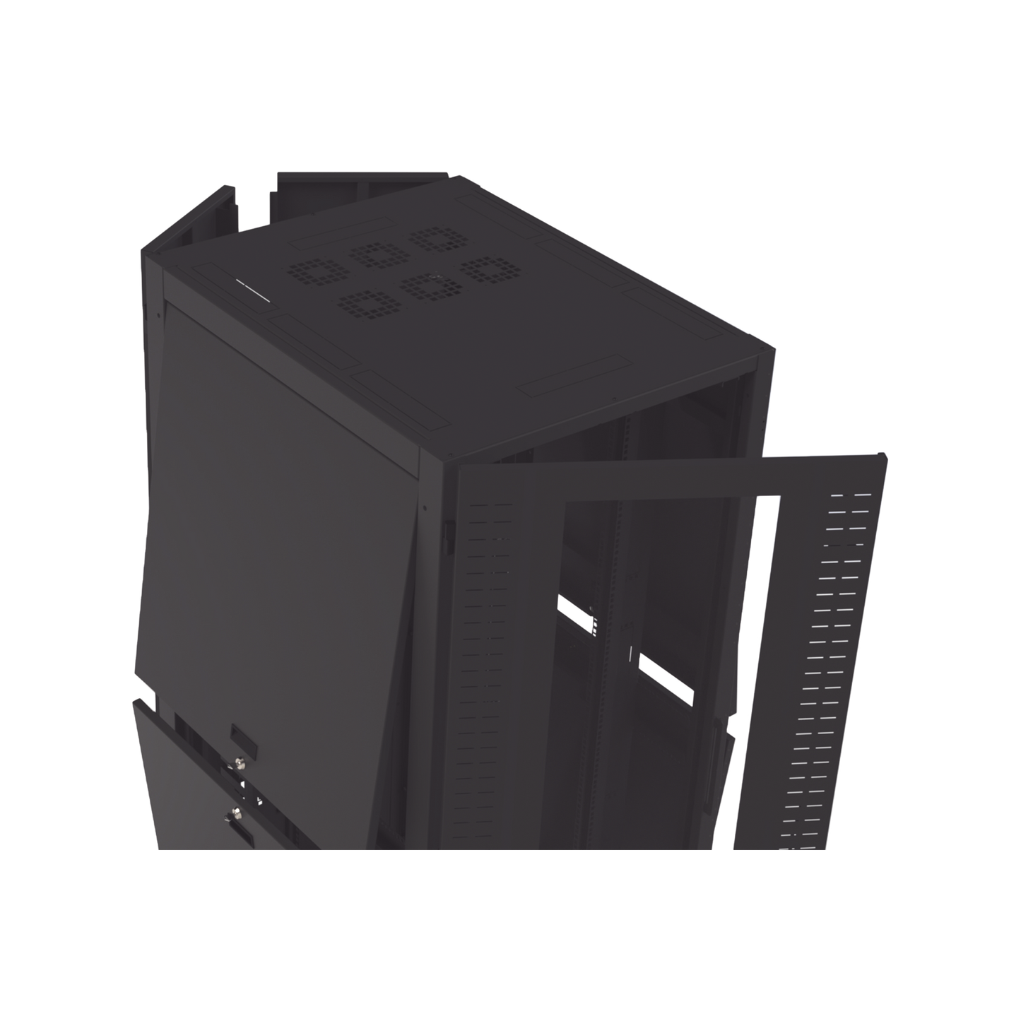 Gabinete para Telecomunicaciones Rack Estándar de 19", 42UR, 800 mm Ancho x 1000 mm Profundidad. Fabricado en Acero LP-80100-42UR2 - SILYMX