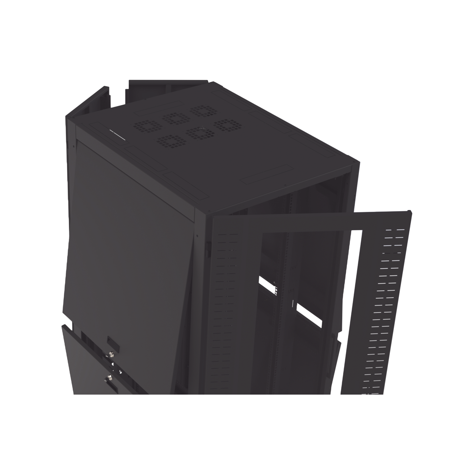 Gabinete para Telecomunicaciones Rack Estándar de 19", 42UR, 800 mm Ancho x 1000 mm Profundidad. Fabricado en Acero LP-80100-42UR2 - SILYMX