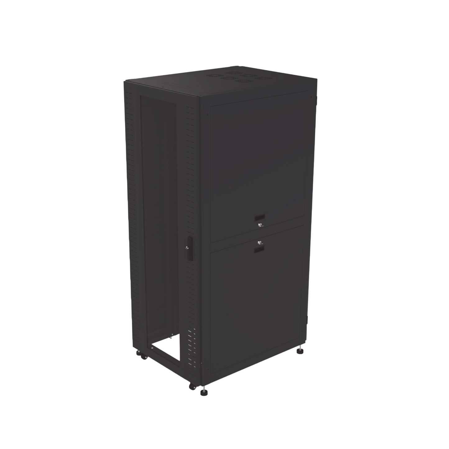 Gabinete para Telecomunicaciones Rack Estándar de 19", 42UR, 800 mm Ancho x 1000 mm Profundidad. Fabricado en Acero LP-80100-42UR2 - SILYMX