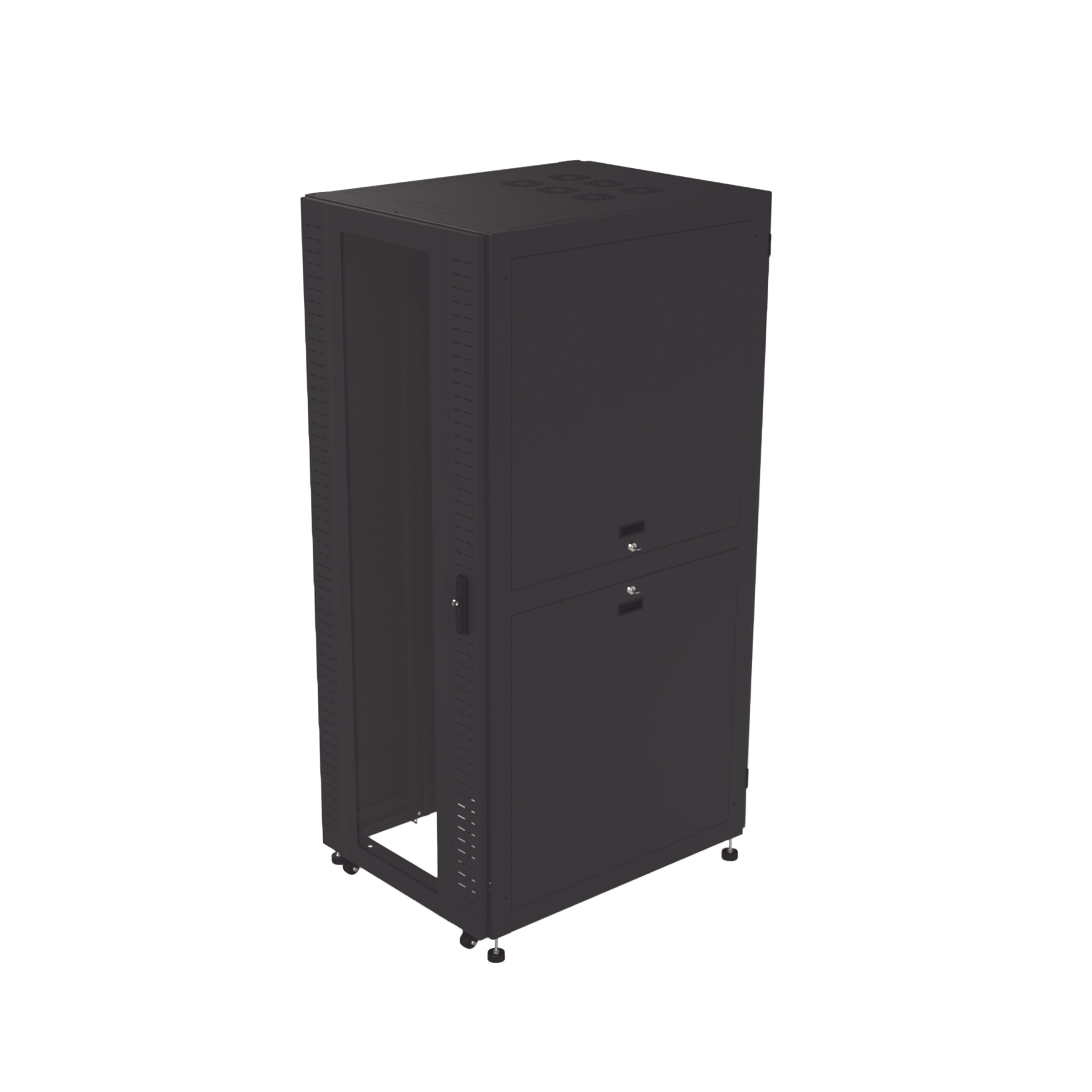 Gabinete para Telecomunicaciones Rack Estándar de 19", 42UR, 800 mm Ancho x 1000 mm Profundidad. Fabricado en Acero LP-80100-42UR2 - SILYMX