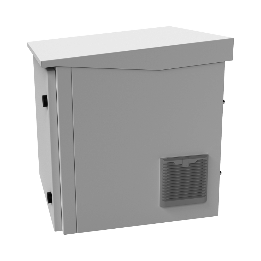 Gabinete de Exterior con Rack de 19" de 9UR con Ventiladores y Termostato (Montaje a poste o torre se vende por separado) LP-FORTE-09U-R3 - SILYMX