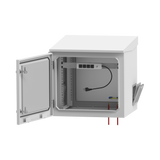 Gabinete de Exterior con Rack de 19" de 9UR con Ventiladores y Termostato (Montaje a poste o torre se vende por separado) LP-FORTE-09U-R3 - SILYMX