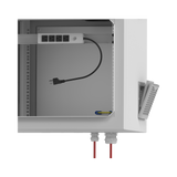 Gabinete de Exterior con Rack de 19" de 9UR con Ventiladores y Termostato (Montaje a poste o torre se vende por separado) LP-FORTE-09U-R3 - SILYMX