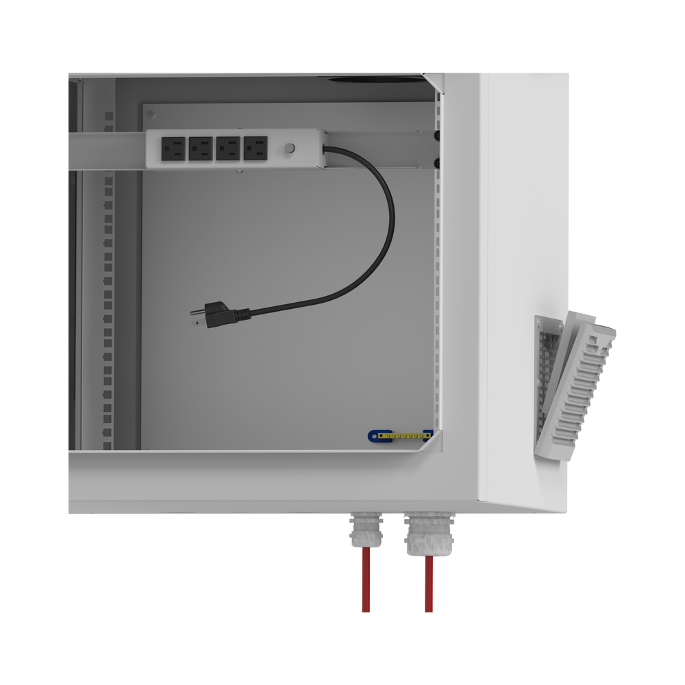 Gabinete de Exterior con Rack de 19" de 9UR con Ventiladores y Termostato (Montaje a poste o torre se vende por separado) LP-FORTE-09U-R3 - SILYMX