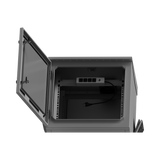 Gabinete de Exterior con Rack de 19" de 9UR con Ventiladores y Termostato (Montaje a poste o torre se vende por separado) LP-FORTE-09U-R3 - SILYMX