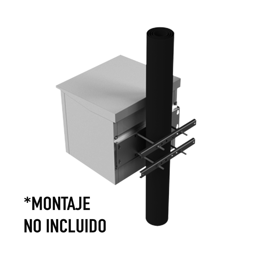 Gabinete de Exterior con Rack de 19" de 9UR con Ventiladores y Termostato (Montaje a poste o torre se vende por separado) LP-FORTE-09U-R3 - SILYMX