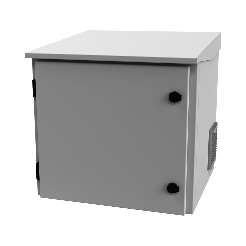 Gabinete de Exterior con Rack de 19" de 9UR con Ventiladores y Termostato (Montaje a poste o torre se vende por separado) LP-FORTE-09U-R3 - SILYMX