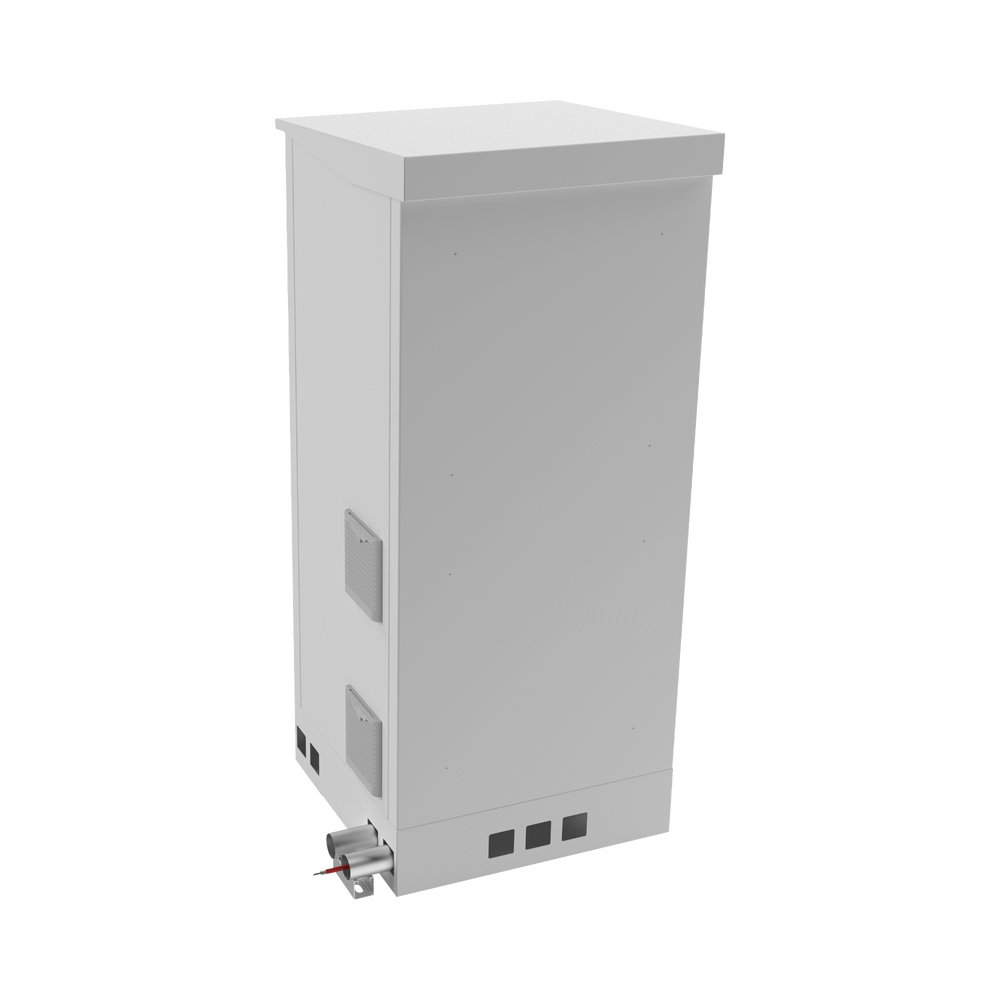 Gabinete De Piso Para Exterior Con Ventiladores Y Termostato Con Rack De 19" De 16 U + Espacio Para Baterías - SILYMX