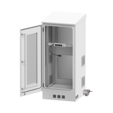 Gabinete De Piso Para Exterior Con Ventiladores Y Termostato Con Rack De 19" De 16 U + Espacio Para Baterías - SILYMX