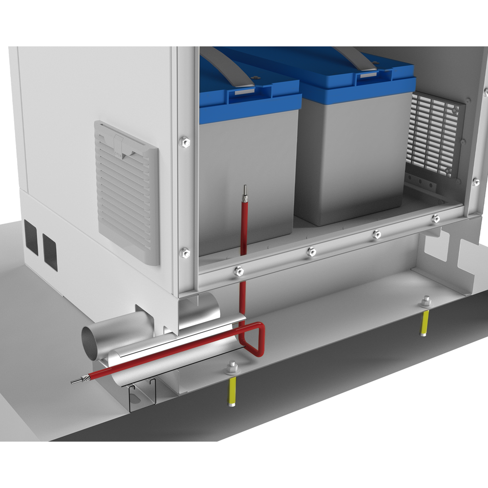 Gabinete De Piso Para Exterior Con Ventiladores Y Termostato Con Rack De 19" De 16 U + Espacio Para Baterías - SILYMX