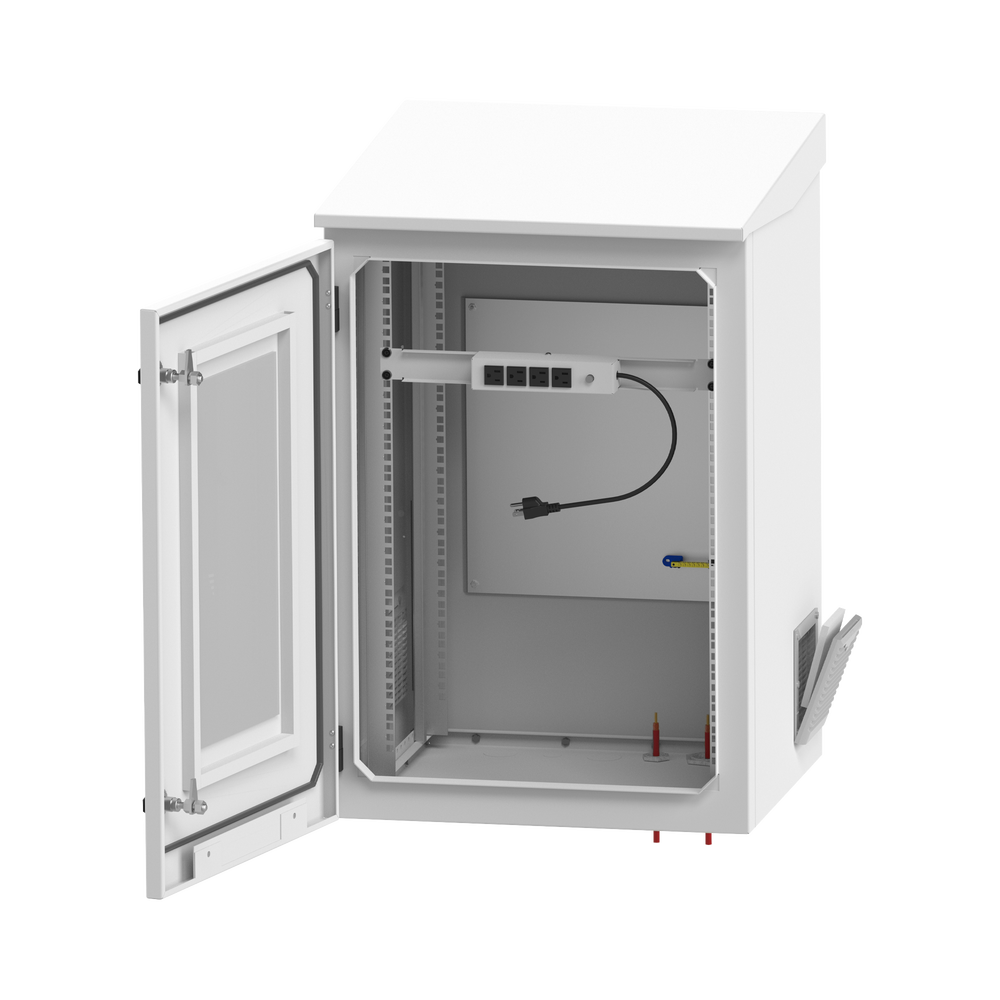 Gabinete De Exterior Con Rack De 19" De 16U Con Ventiladores Y Termostato (Montaje A Poste O Torre Se Vende Por Separado) - SILYMX