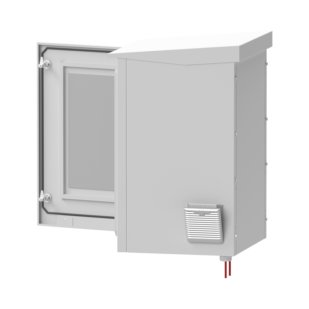 Gabinete De Exterior Con Rack De 19" De 16U Con Ventiladores Y Termostato (Montaje A Poste O Torre Se Vende Por Separado) - SILYMX