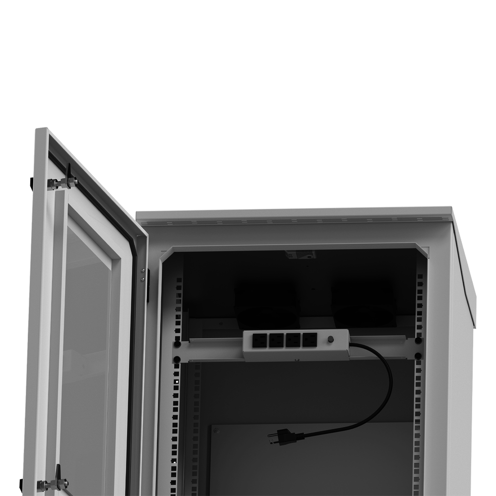 Gabinete De Exterior Con Rack De 19" De 16U Con Ventiladores Y Termostato (Montaje A Poste O Torre Se Vende Por Separado) - SILYMX