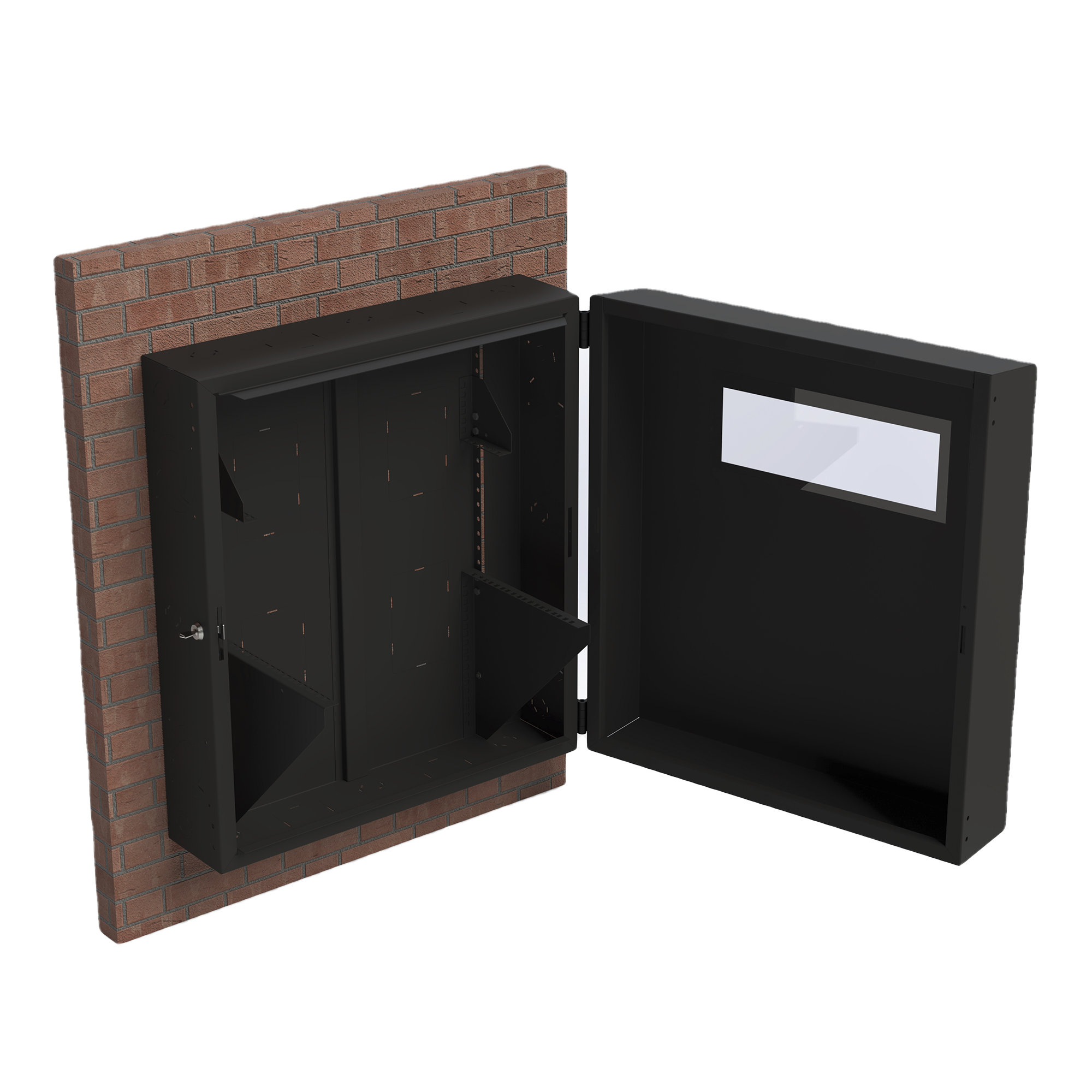 Gabinete de Pared 6UR con Rack Horizontal | Ventanilla de Inspección | Armado | LINKEDPRO LP-GPH-06R2 - SILYMX