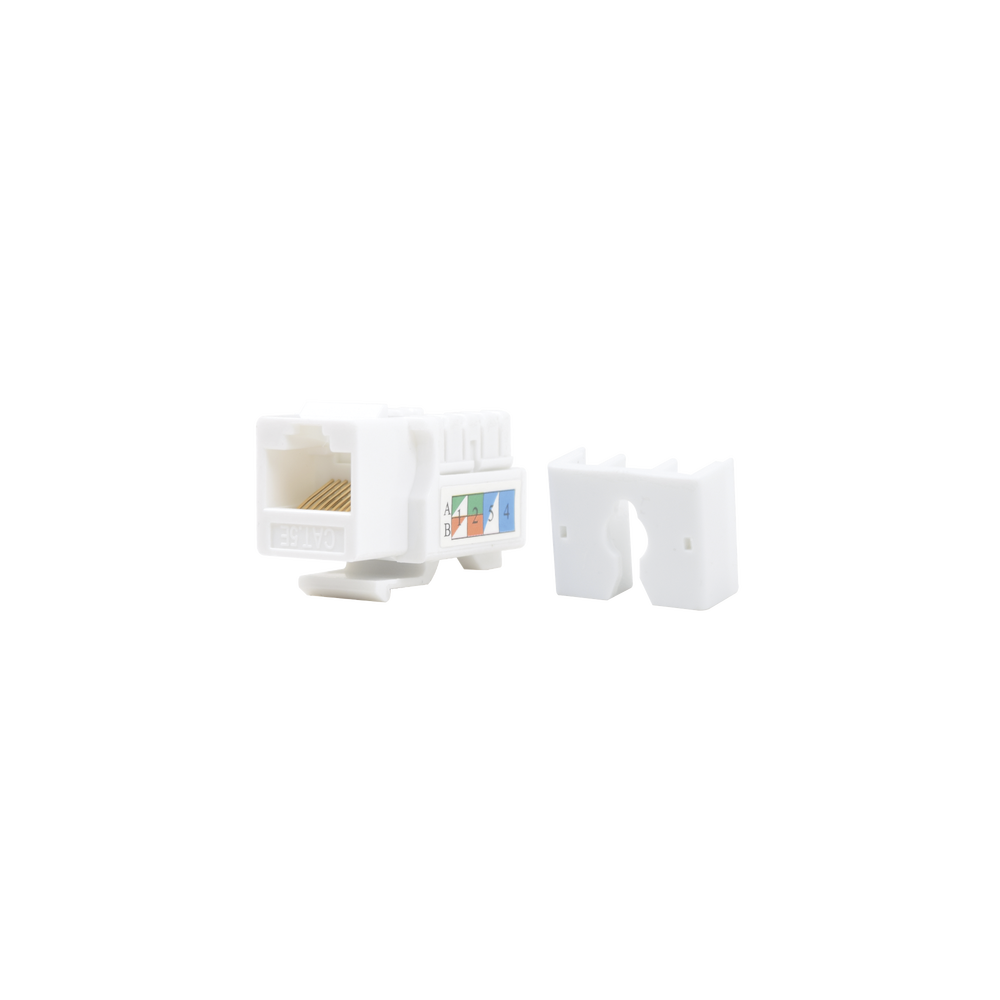 Conector Jack Cat5e Keystone Linkedpro con terminación 110 (Punchdown) para faceplate Color Blanco LP-KJ-505-WH - SILYMX