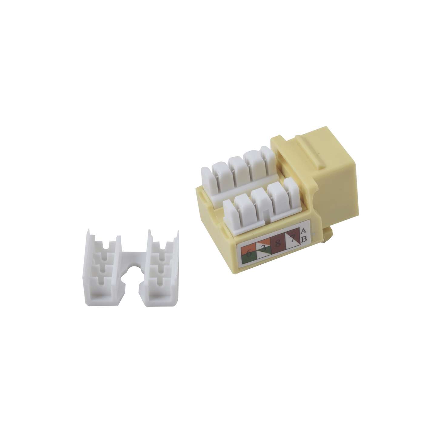 Jack Keystone Cat5e LinkedPro LP-KJ-505-YE | Módulo RJ45 Amarillo con Terminación 110 Punchdown - SILYMX