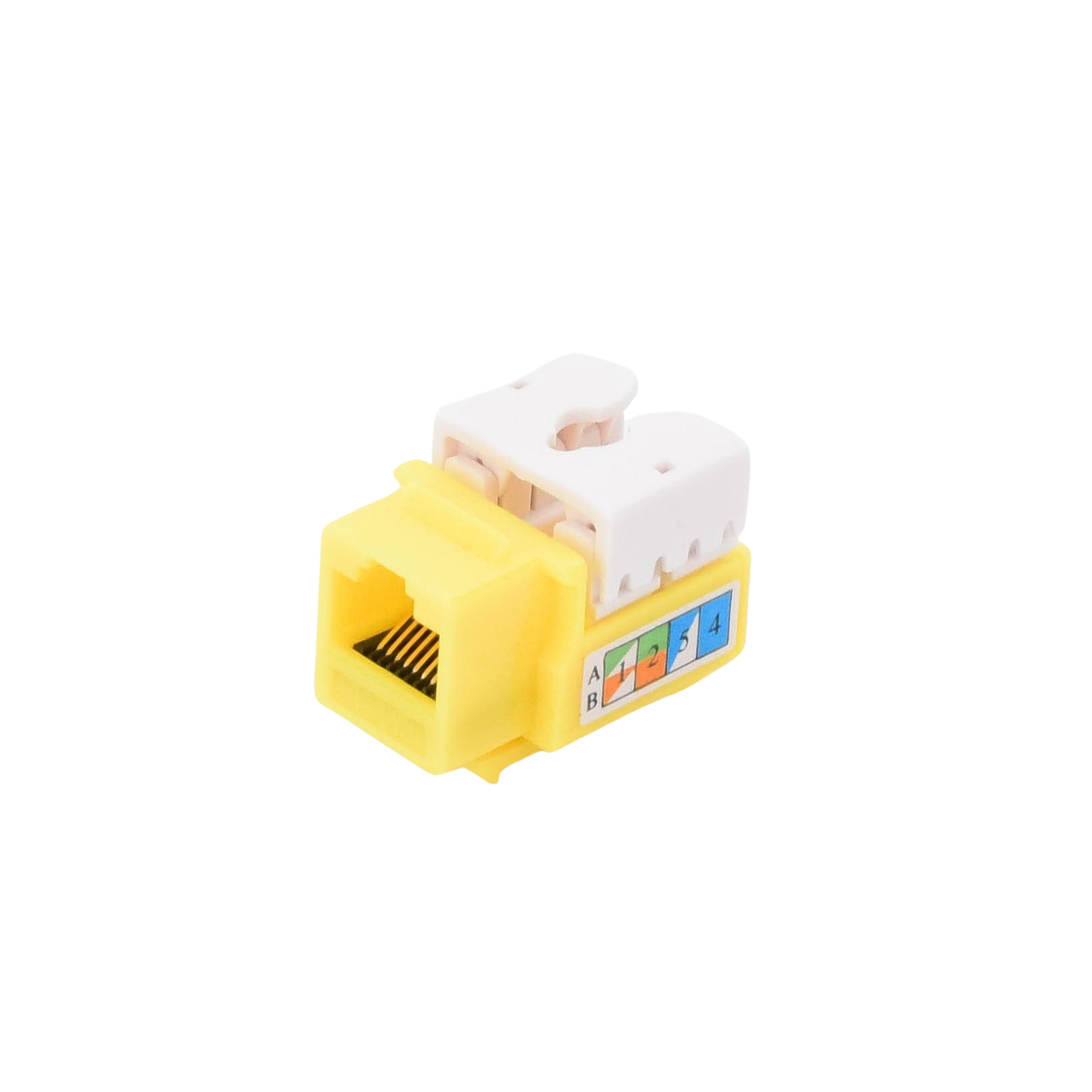 Jack Keystone Cat5e LinkedPro LP-KJ-505-YE | Módulo RJ45 Amarillo con Terminación 110 Punchdown - SILYMX