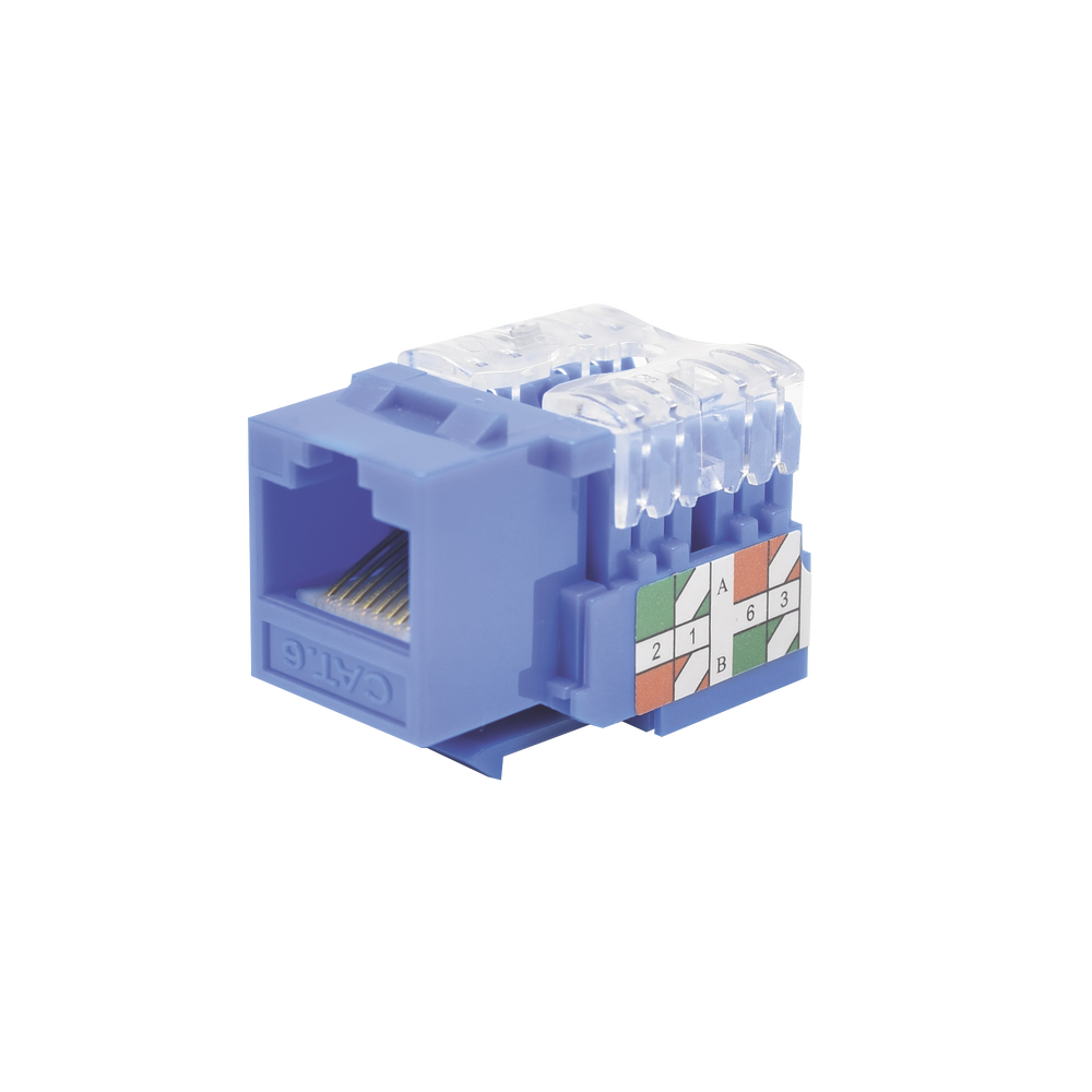 Módulo Jack 110 Cat6, Keystone para faceplate - Color Azul LP-KJ-601-BU