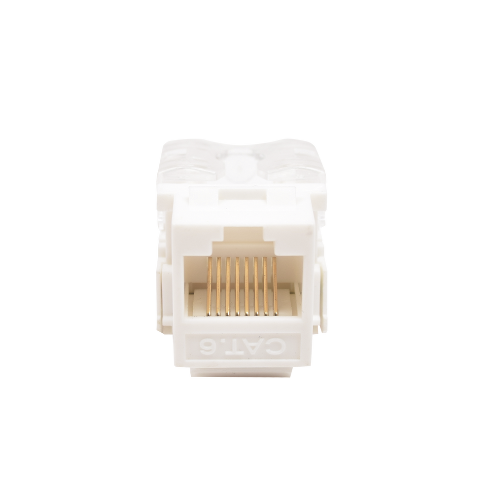 Módulo Jack Keystone Cat6 con terminación 110 (Punchdown) para faceplate - Color Blanco - SILYMX