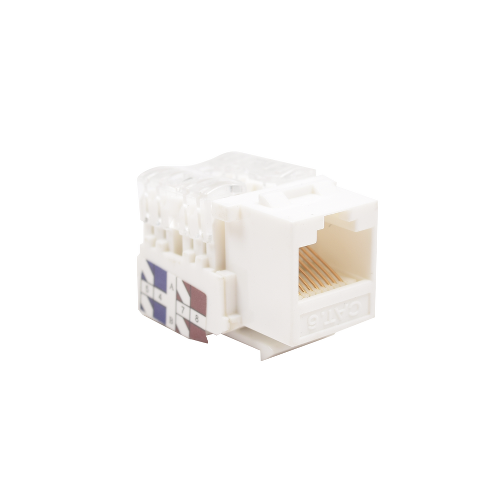 Módulo Jack Keystone Cat6 con terminación 110 (Punchdown) para faceplate - Color Blanco - SILYMX
