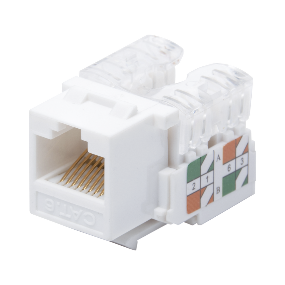 Módulo Jack Keystone Cat6 con terminación 110 (Punchdown) para faceplate - Color Blanco - SILYMX