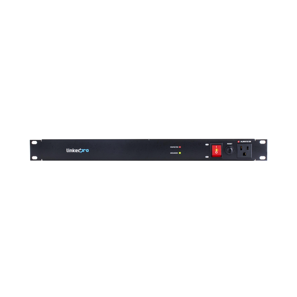 PDU para Distribución de Energía Montaje en Rack 11 salidas Instalación Horizontal de 19in 1U 15 Amp 120 Vca LINKEDPRO BY EPCOM LP-PDU-11 - SILYMX