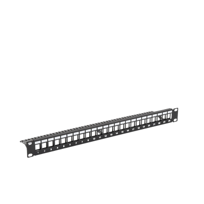 Patch Panel Modular Sin Blindaje 24 Puertos 1U Barra Organizadora LINKEDPRO LP-PP-23-UTP-BK-24P - SILYMX