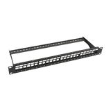 Patch Panel Modular Sin Blindaje 24 Puertos 1U Barra Organizadora LINKEDPRO LP-PP-23-UTP-BK-24P - SILYMX